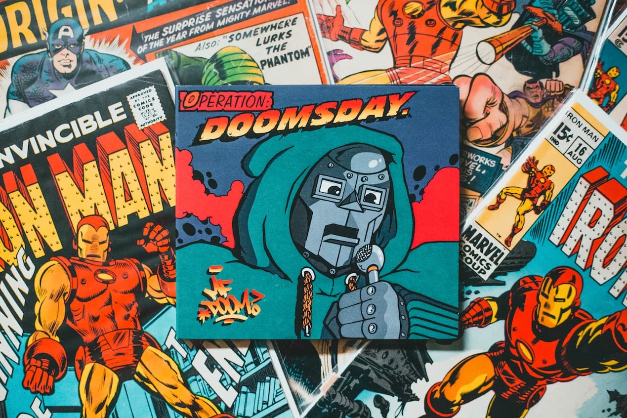 Colourful vintage comic book covers